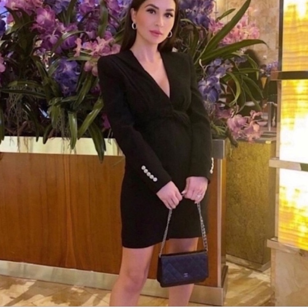 Zara Draped Dress Black Medium